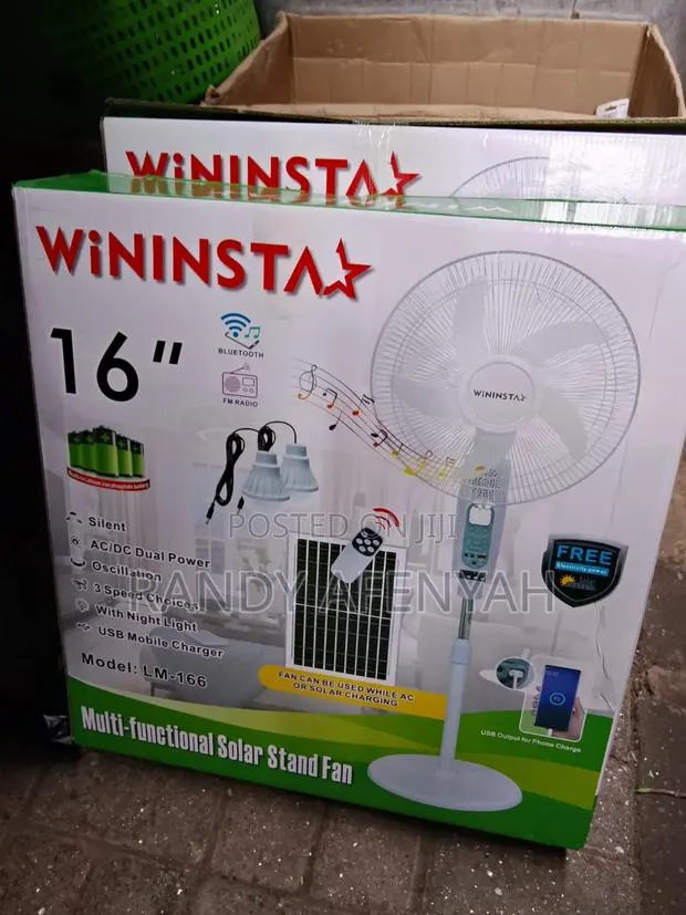 Solar Rechargeable Stand Fan · Photo 1
