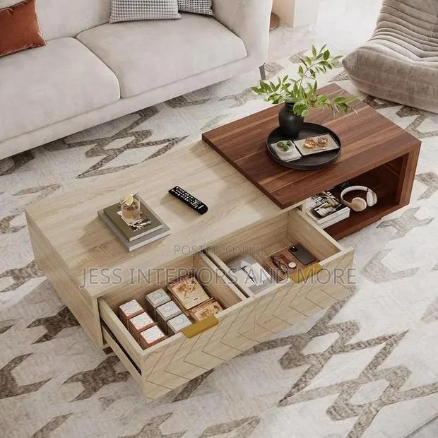 Extendable Center Table, 2 Storage Drawers · Photo 1