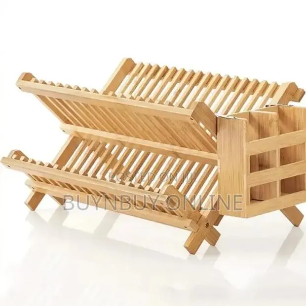 Double Layer Ecofriendly Wooden Dish Drying Rack · Photo 1