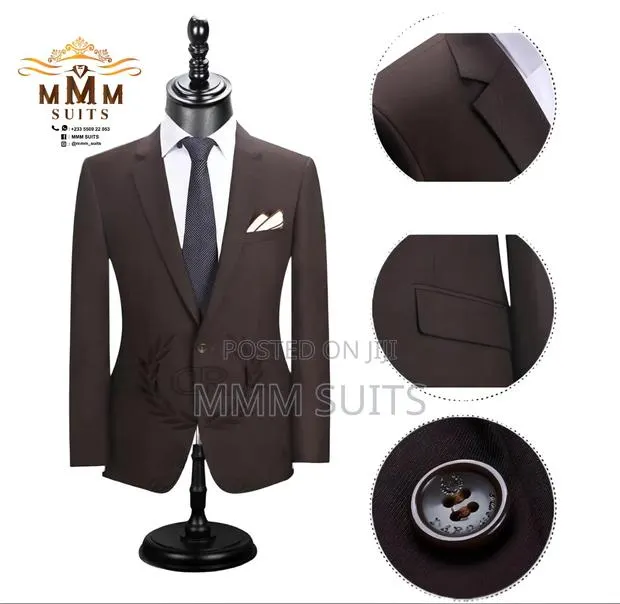 Official 2-Piece Quality Men Suit in Coffee Brown · Photo 1