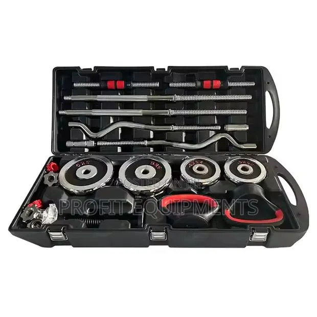 High Quality 55kg Chrome Cast Iron Adjustable Dumbbell Set With Box · Photo 1