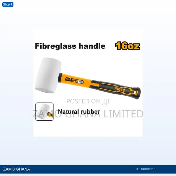 Rubber Hammer 16oz White - Hruh8316 · Photo 1