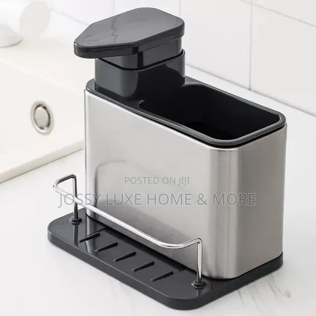 . Stainless Steel Kitchen Sink Soap Dispenser With Sponge Holder · Photo 1