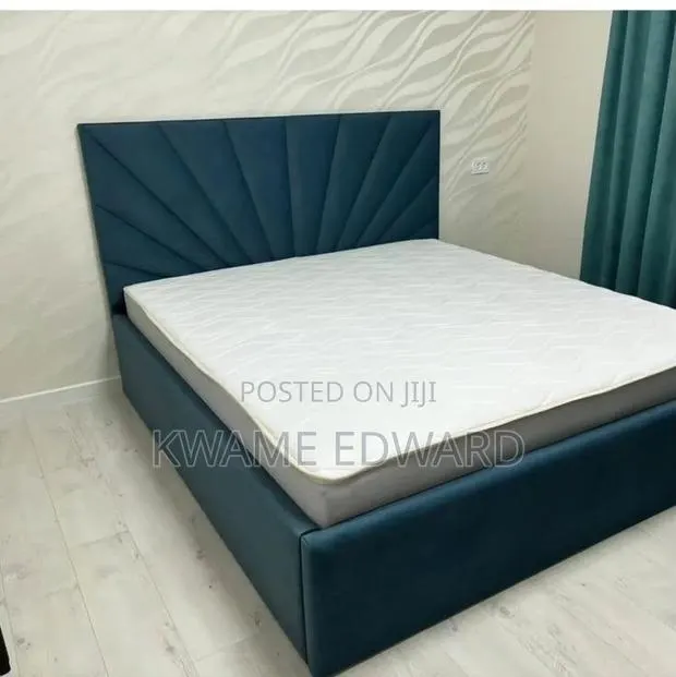 Blue Color Queen Size Bed Frame Available Anytime to Pick Up · Photo 1