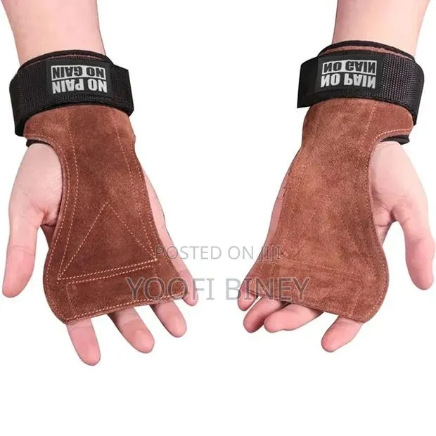 Durable Cowhide Leather Gym Gloves With Wrist Support · Photo 1