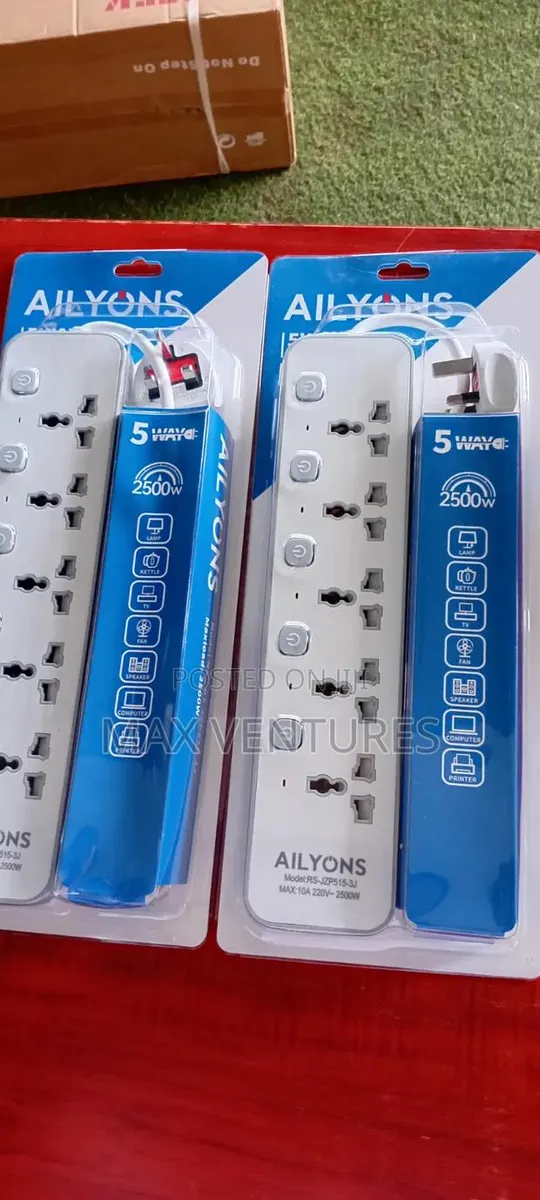 Ailyons 5-Way Power Extension Socket 2500W · Photo 1