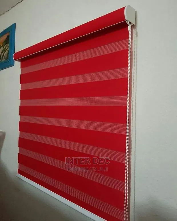 Red Zebra Curtains Blinds Customized Case · Photo 1