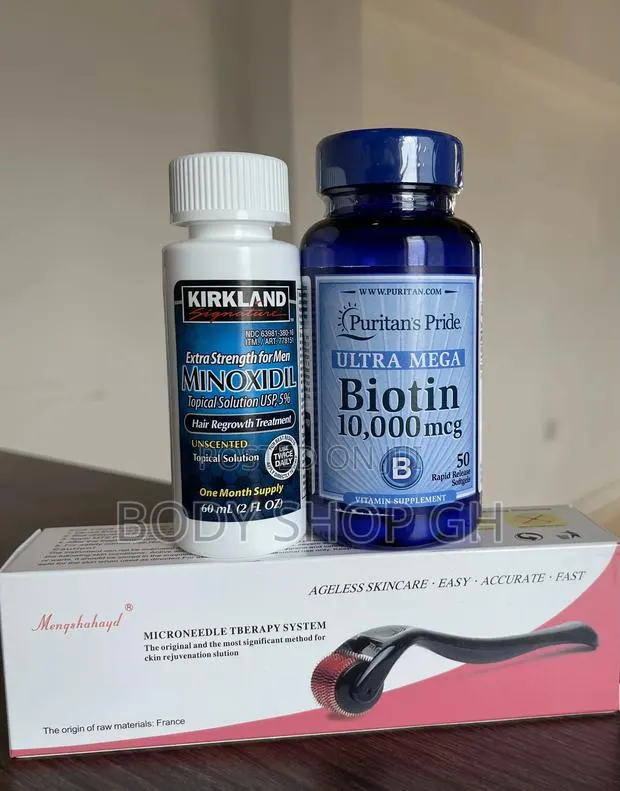 Kirkland Minoxidil +Derma Roller +Biotin -Beard and Hairline · Photo 1