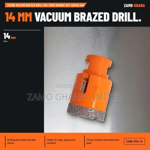 Shank Vacuum Brazed Drill M14 14Mm Orange Ref.120416-004 - SVBD-M14-14 · Photo 1
