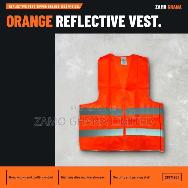 Reflective Vest Zipper Orange 100g/M2 XXL - 21071201 · Photo 1