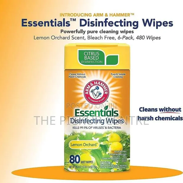 Arm Hammer Essentials Disinfecting Wipes-lemon Scent 80pcs · Photo 1