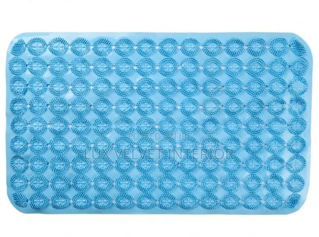 Blue Anti-Slip Rubber Bathroom Mat - Non Slip Shower Mat With Suction · Photo 1
