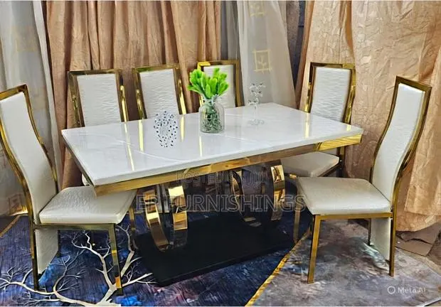 6-Seater Luxury Marble Dining Set* · Photo 1