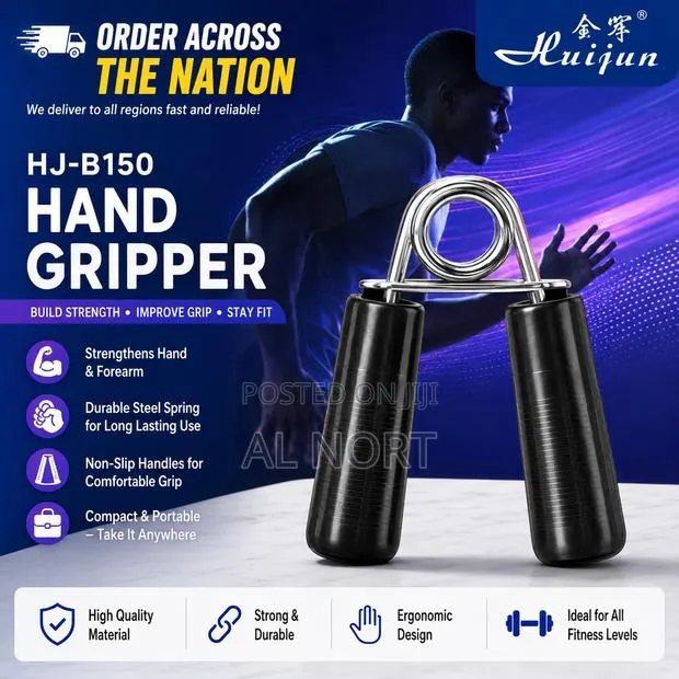 Huijun HJ-B150 Hand Grip Strengthener – Fitness Hand Exerciser – Black · Photo 1