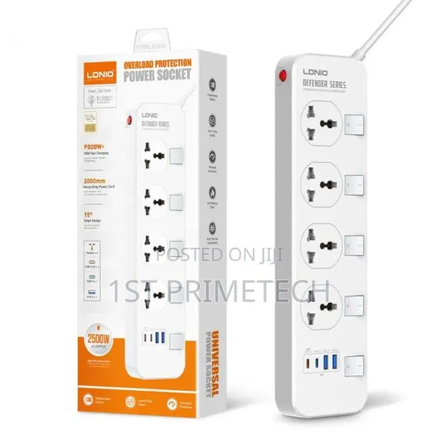 Ldnio Sc4408c Extension Power Socket 4ac 2usb+2usb-C Power Strip · Photo 1