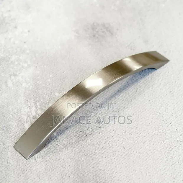 2x Brushed Nickel Cabinet Strap Curved Handle 160mm · Photo 1