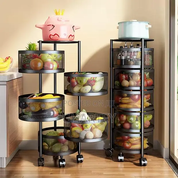 Metal Kitchen Rotating Vegetable and Fruit Storage Shelves · Photo 1