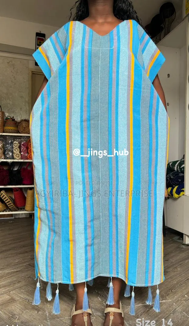 Blue and Gold Smock Dress · Photo 1