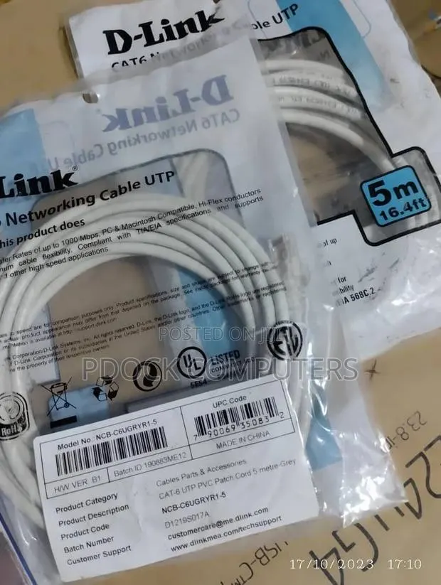 D-link Cat6 Utp Cable 5m Grey · Photo 1