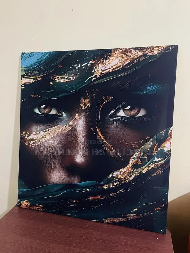 "Black and Gold Wall Decor African Black Woman Model Canvas Frame Art · Photo 1