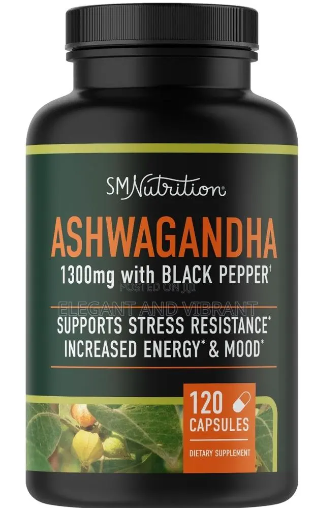 Ashwagandha 1300mg With Black Pepper,120 Capsules · Photo 1