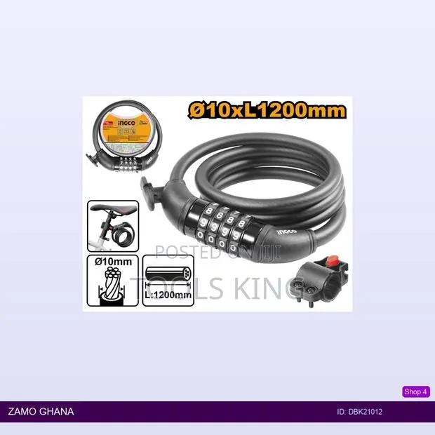 4 Digit Combination Bicycle Lock (With Lock - Dbk21012 · Photo 1