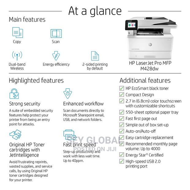 HP Laserjet Pro MFP M428dw Print, Copy, Scan, Email · Photo 2