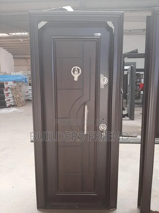 Single Turkish Brown Entrance Heavy Security Door Set