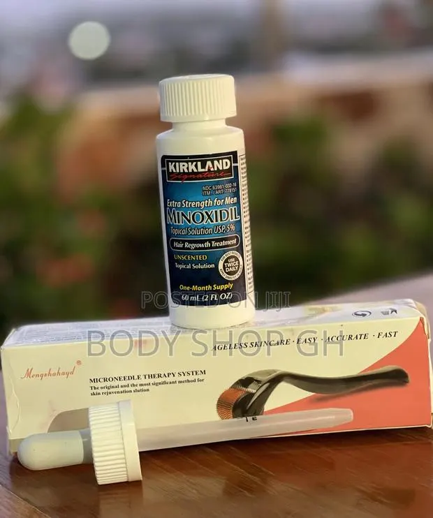 Extra Strength Kirkland Minoxidil Oil + Derma Roller · Photo 1