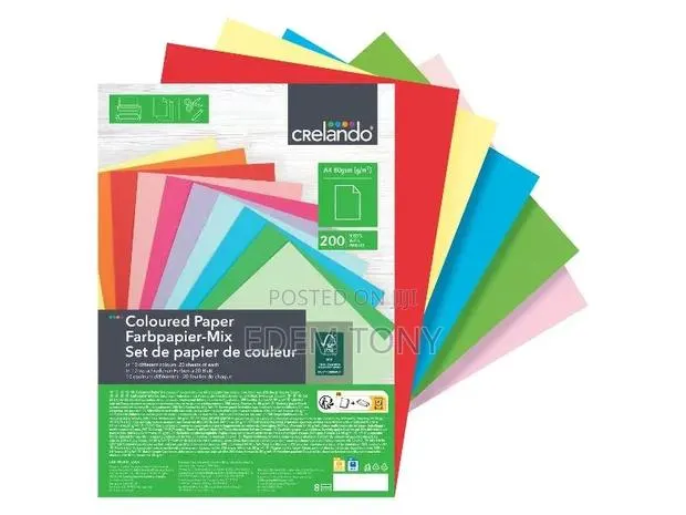 Crelando Coloured Paper 200 A4 Sheets in 10 Different Colors · Photo 1