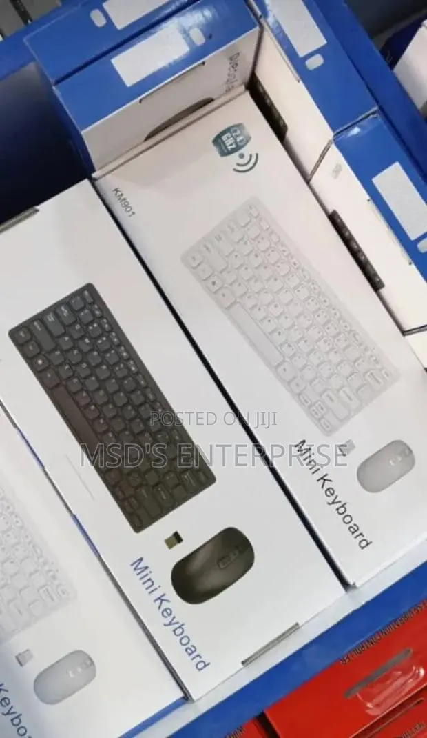 Mini Wireless Keyboard + Mouse Combo KM901 - 2.4Ghz - Black & White · Photo 1