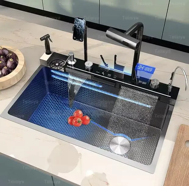 Waterfall Stainless Steel _Smart Kitchen Sink · Photo 1