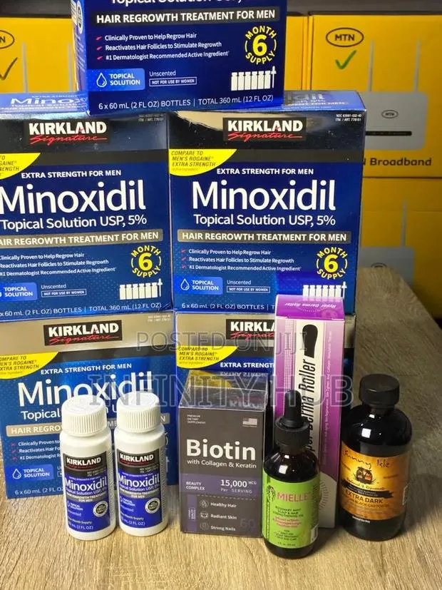 Kirkland Minoxidil, Keratin Biotin, Rosemary and Jamaica Castor Small · Photo 1
