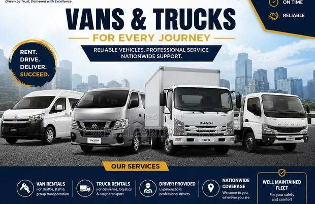 Trucks and Vans Available for Rent