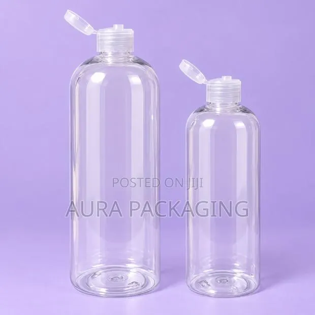 Clear Shower Gel or Lotion Bottle With Flip Cap · Photo 1