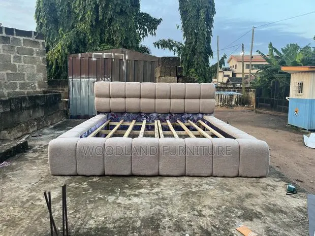Queen Size Plush Channel-Tufted Upholstered Bed Frame · Photo 1