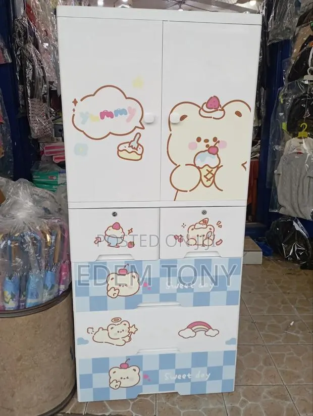 Multi-Tier Plastic Baby Kids Storage Cabinet · Photo 1