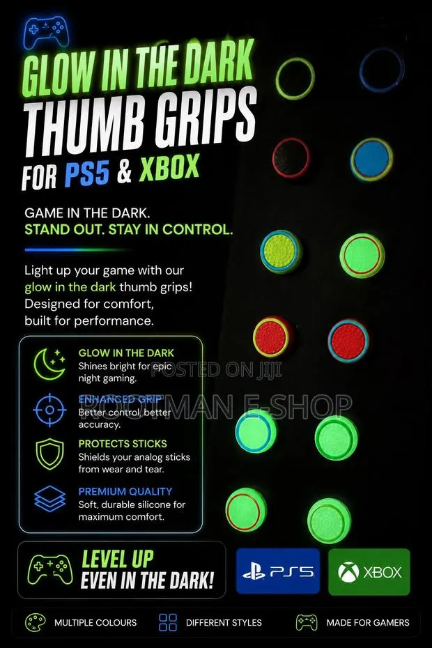 Ps5 Xbox Thumb Grips - Glow in the Dark · Photo 1
