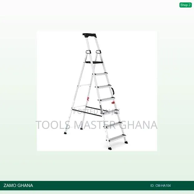 Cm Hazar 4+1 Step Ladder With Top Hat Alu - Cm-Ha104 · Photo 1