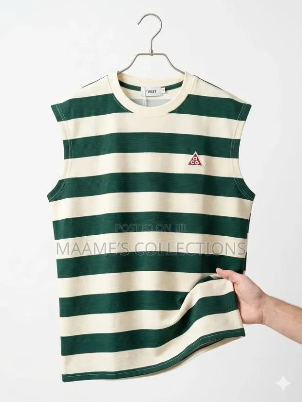Men’S Striped Sleeveless Top / Armless · Photo 1