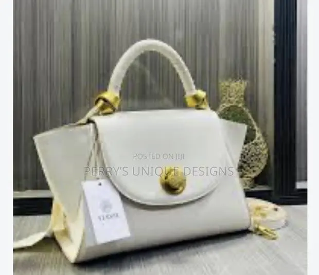 Luxury Versse Winged Leather Handbag With Crossbody Strap – Off-White · Photo 1