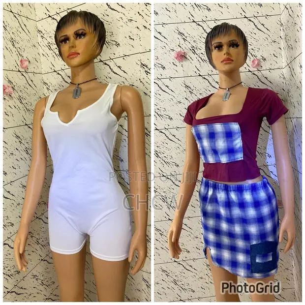 White Ladies Jumpsuit and a Matching Designed Skirt and Top