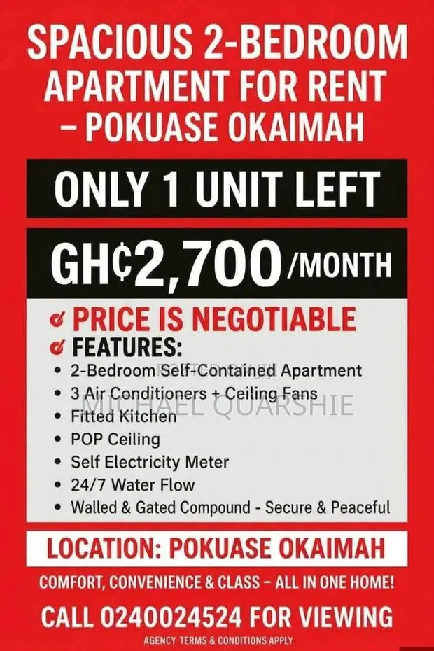 2bdrm Apartment in Dunyo Block Factory, Accra Metropolitan for rent · Photo 1