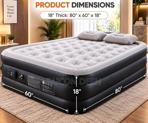 Original Top Notch Inflatable Double Air Bed With an Automatic Pump · Photo 1
