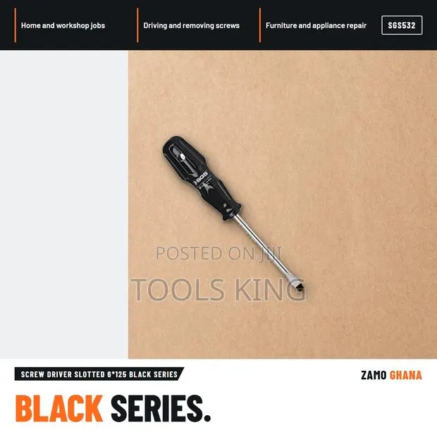 Screw Driver Slotted 6*125 Black Series - SGS532 · Photo 1