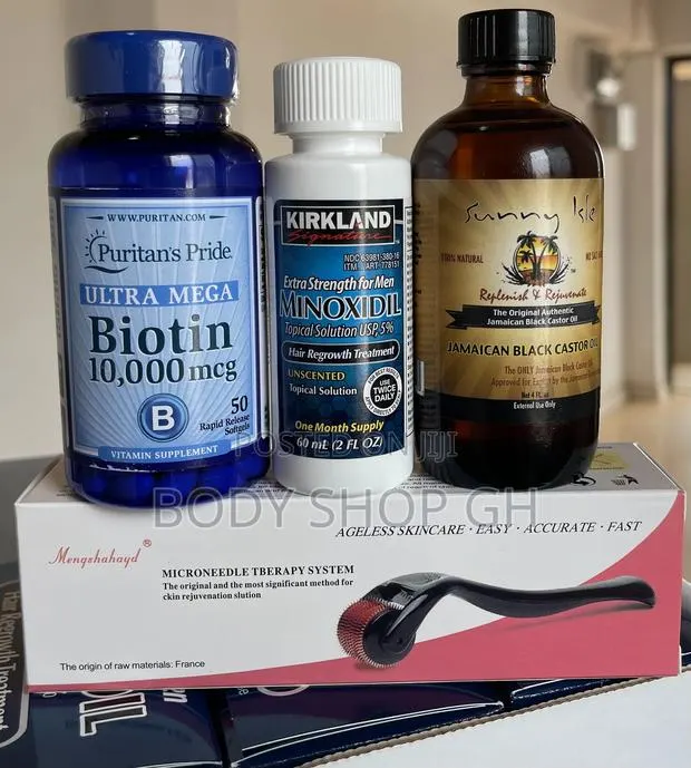 Kirkland Minoxidil + Roller + Biotin +Castor Oil Beard Combo · Photo 1