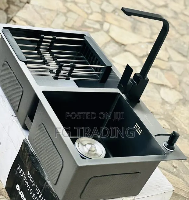 Complete Kitchen Sink - Black Sink With Swivel Faucet · Photo 1