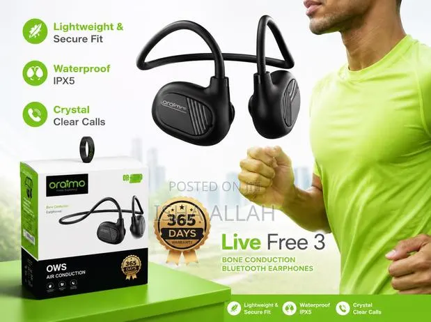 Oraimo Mz-G100 Sportflow Wireless Headset Move Free. Stay Connected. · Photo 1