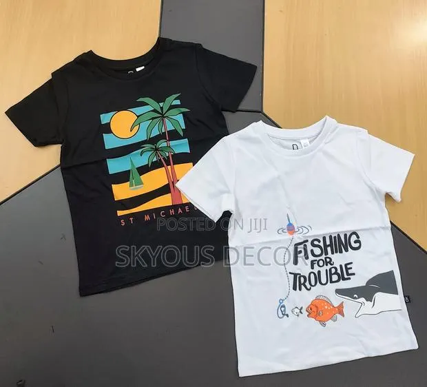 Boys T-Shirt Design and White Shark On,Age 2 to 8years · Photo 1