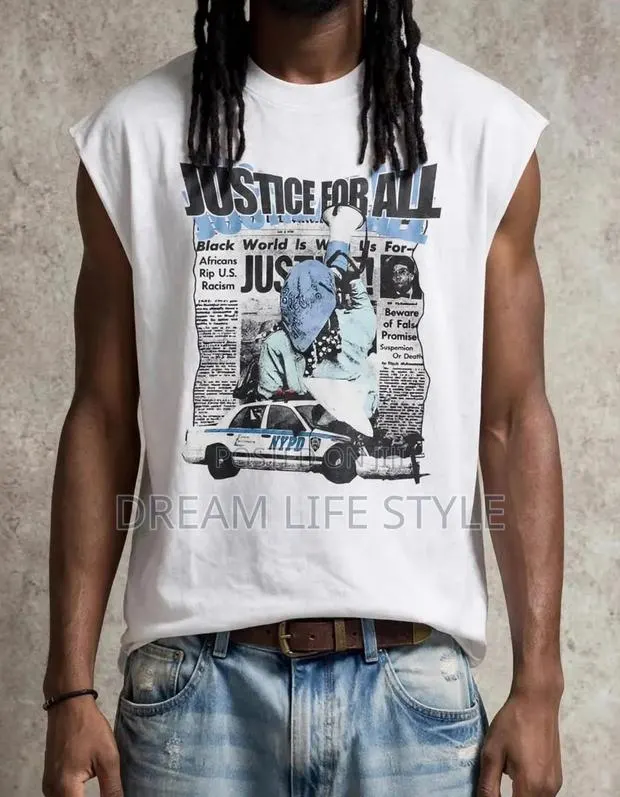 Trendy Men's Armless Graphic T-Shirts · Photo 1